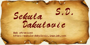 Sekula Dakulović vizit kartica